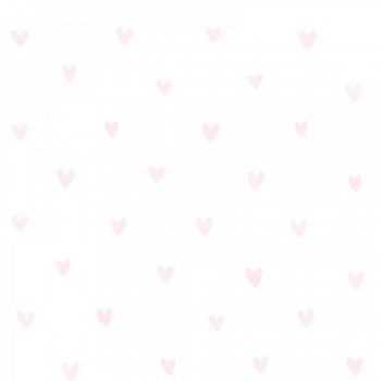 Non-woven wallpaper pink hearts