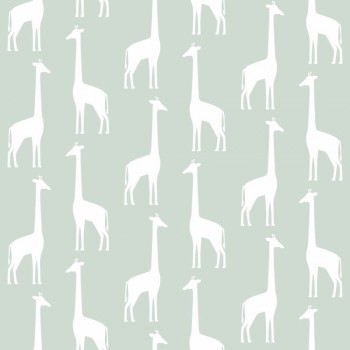 Wallpaper mint-green giraffes