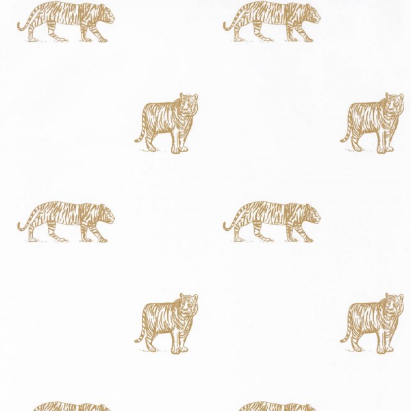 Wallpaper non-woven white tiger ocher Our Planet OUP101962105