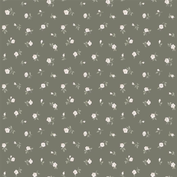 Sommerblütenmuster Vliestapete dunkelblau Woodland Rasch Textil 139238