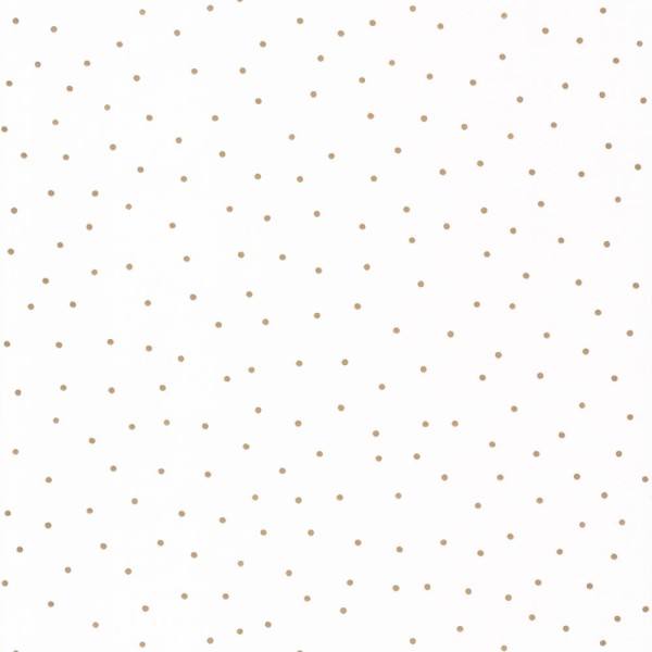 White non-woven wallpaper golden dots Caselio Imagination