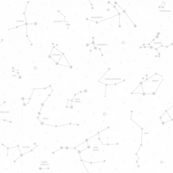 Wallpaper paper white gray constellations Ohlala 336220