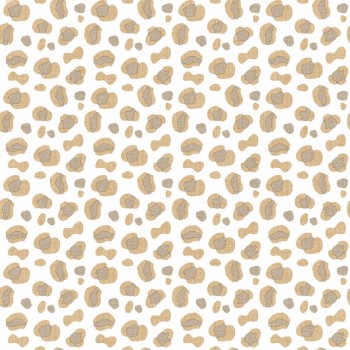 Leopard Tierfell Tapete weiß und cream Mondobaby Rasch Textil 113051