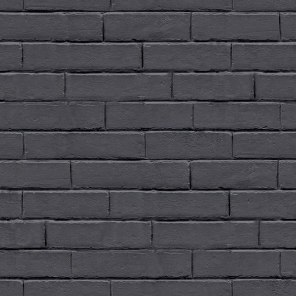 Dark gray brickwork wallpaper Good Vibes chalkboard