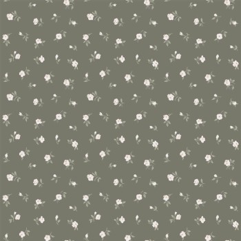 Sommerblütenmuster Vliestapete dunkelblau Woodland Rasch Textil 139238