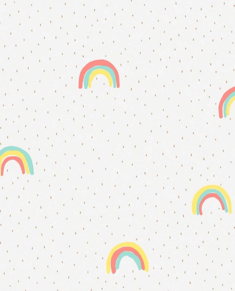 Rainbow Wallpaper Colourful Cream