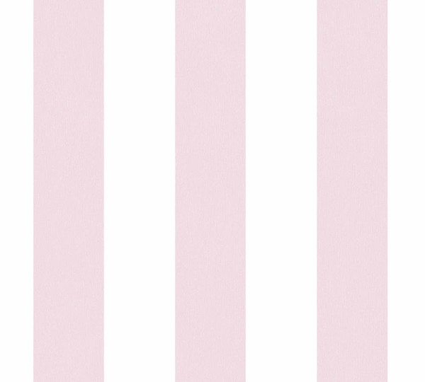 white and pink non-woven wallpaper stripes Little Love AS Creation 381482