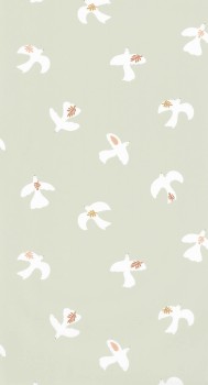 non-woven wallpaper peace doves birds green LGG104507032