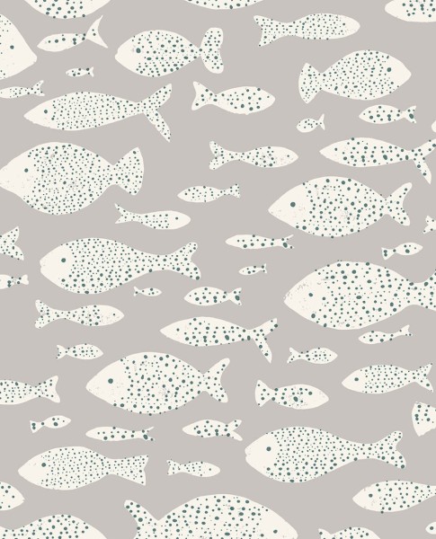 sea animal motifs non-woven wallpaper blue-grey Explore Eijffinger 323003