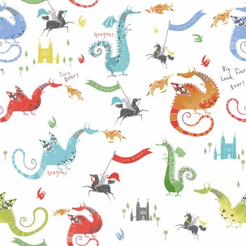 cute knight dragon wallpaper white and colorful Tiny Tots 2 Essener G78368