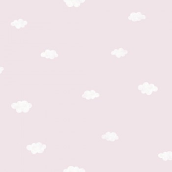 Wallpaper non-woven clouds pink children's room Rose & Nino