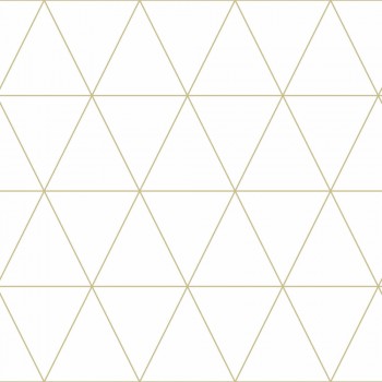 Wallpaper graphic triangles gold cream