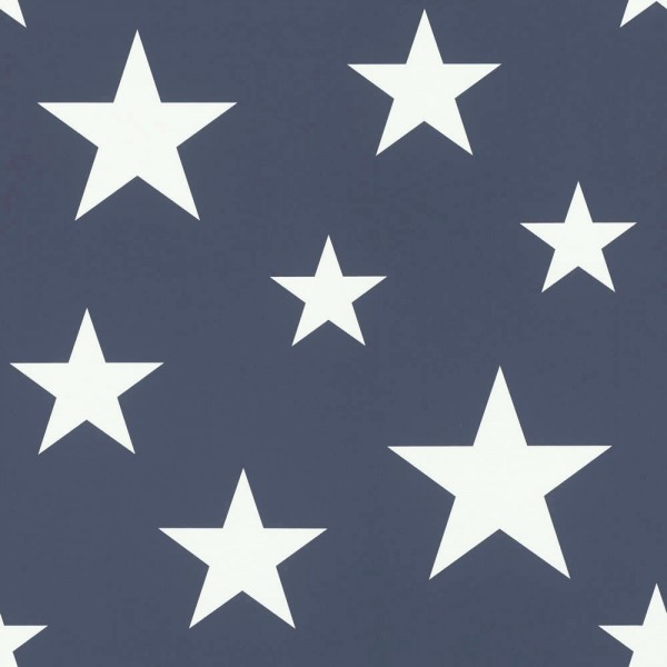 Non-woven wallpaper stars dark blue