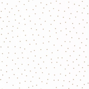 White non-woven wallpaper golden dots Caselio Imagination