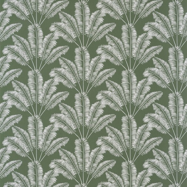 Non-woven wallpaper green white leaves Our Planet OUP101947408