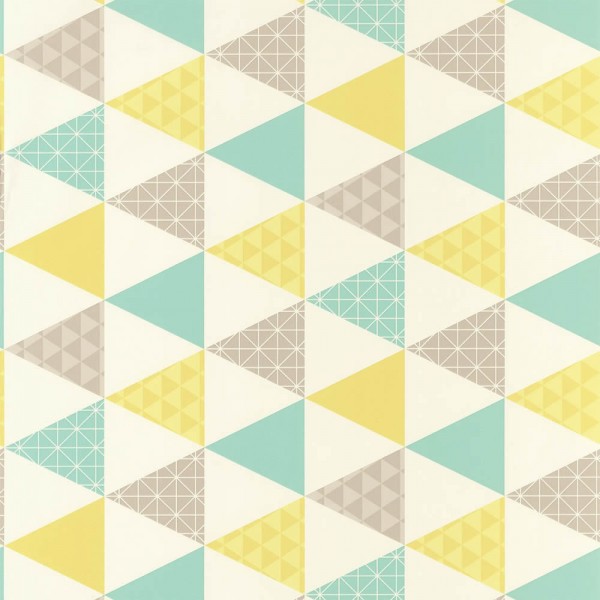 36-TONI69446116 wallpaper non-woven Texdecor - Tonic green turquoise triangle