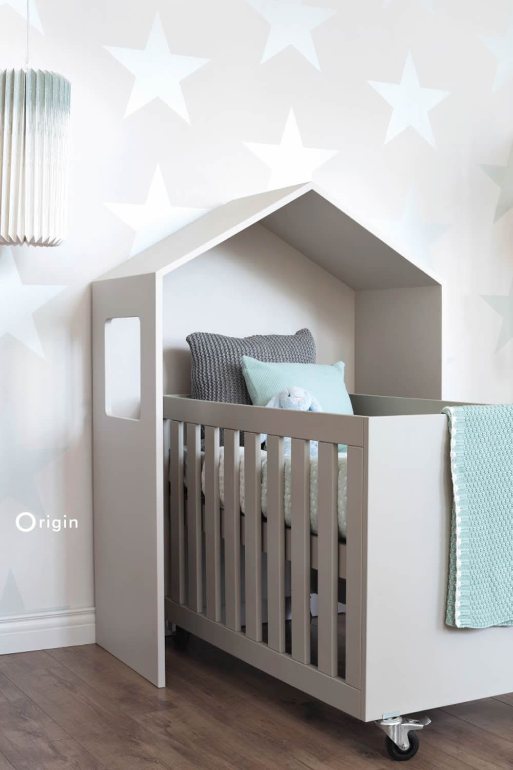 Mint Shining Star Non Woven Wallpaper Baby Girls