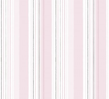 Wallpaper paper pink gray white stripes Ohlala 335820