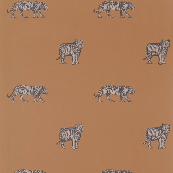 Non-woven wallpaper tiger copper-orange Our Planet OUP101962929