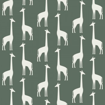 Wallpaper giraffes dark-green