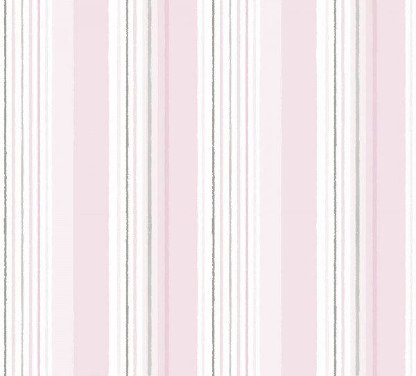 Wallpaper paper pink gray white stripes Ohlala 335820