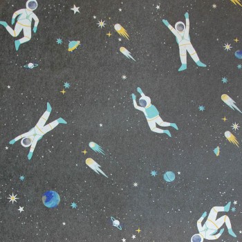 rockets in space non-woven wallpaper dark blue Great Kids Hohenberger 26833