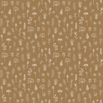 filigrane Sommerblüten Wildblumen Tapeten goldbeige Woodland Rasch Textil 139281