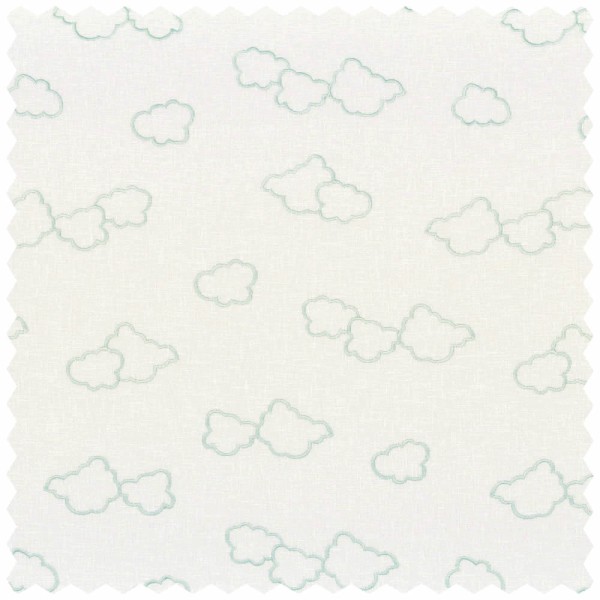 Embroidered clouds Mint decorative fabric Rose & Nino 45590207