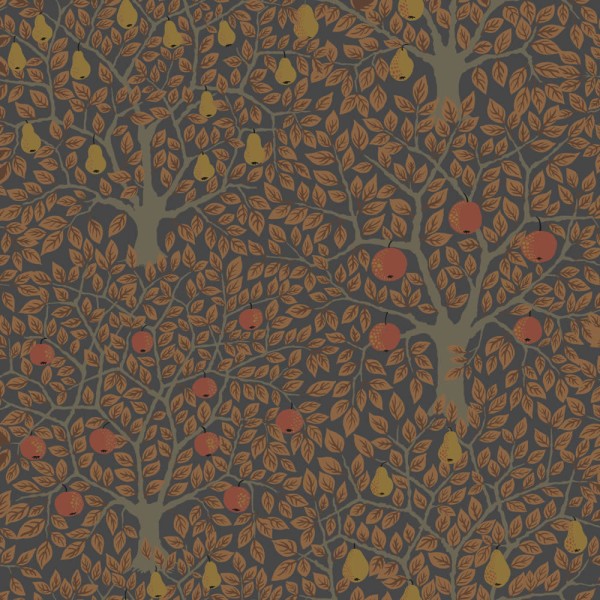 colorful apple tree non-woven wallpaper brown Grönhaga Rasch Textil 044109