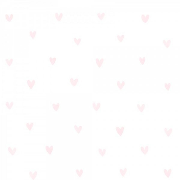 Non-woven wallpaper pink hearts