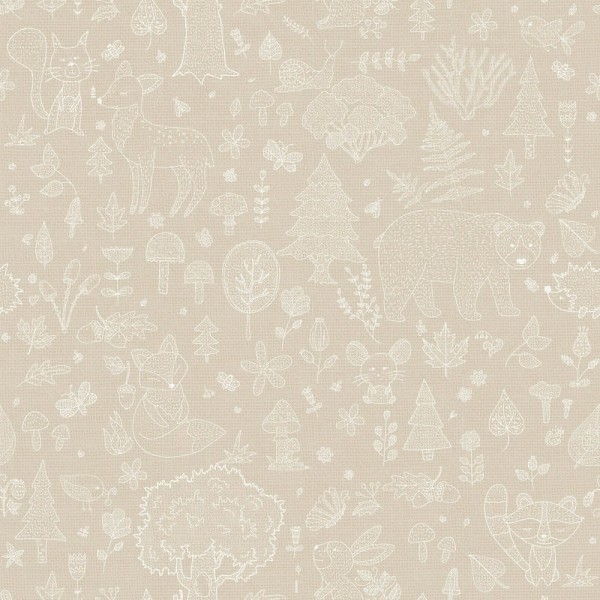 Vliestapete Waldmotive Natur hellbeige 014809