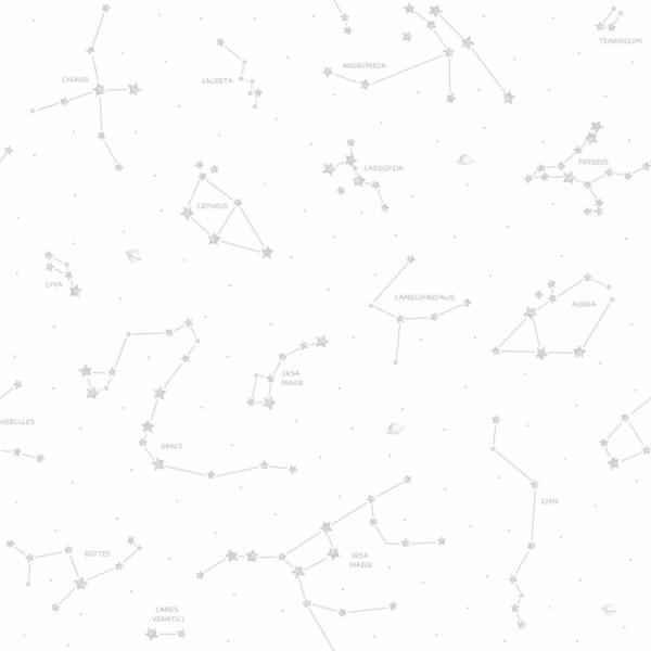 Wallpaper paper white gray constellations Ohlala 336220