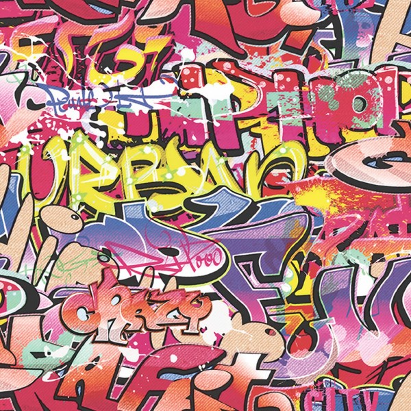 Colorful graffiti non-woven wallpaper Smita GV24241 Good Vibes