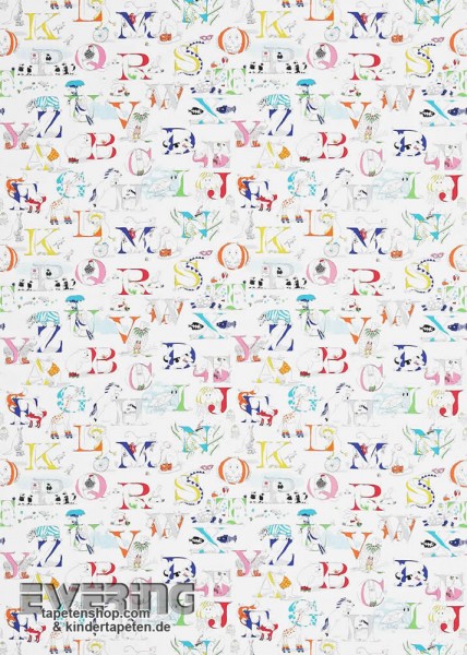 Decoration fabric white letter zoo