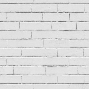 White-gray brick wall effect wallpaper Smita GV24256 Good Vibes