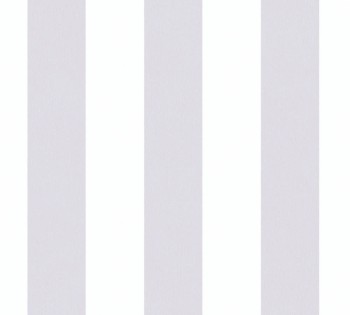 wide bars non-woven wallpaper white and lilac Little Love AS Creation 381484