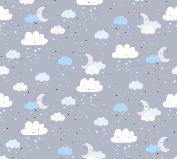 sweet dreams blue gray non-woven wallpaper Little Love AS Creation 381252