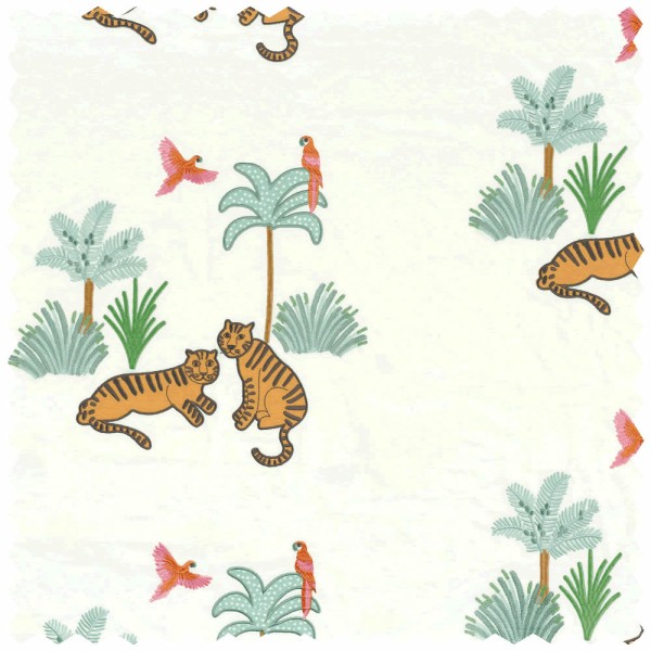 White decor fabric Jungle Tiger Rose & Nino 45400193