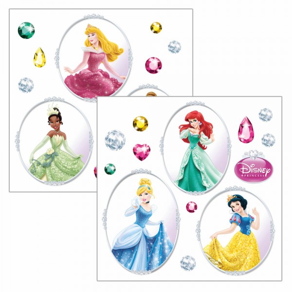 Fenstersticker selbsthaftend Disney Prinzessinen Bunt